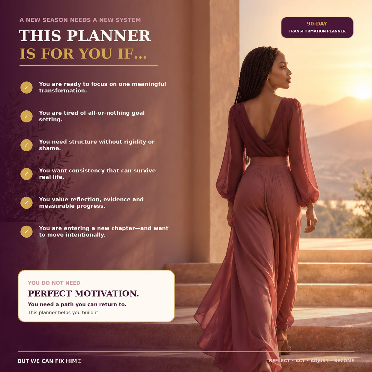 The 90-Day Transformation Planner | Fillable & Printable PDF