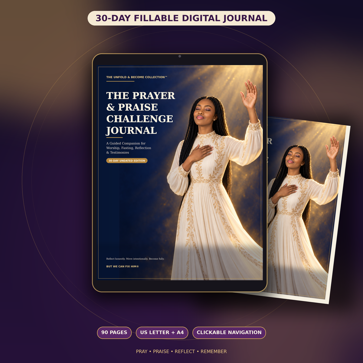 The Prayer & Praise Challenge Journal — 30-Day Fillable PDF